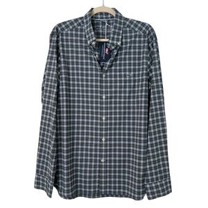 Vineyard Vines On-the-Go Performance Plaid Shirt Olive Green Medium NWT Preppy
